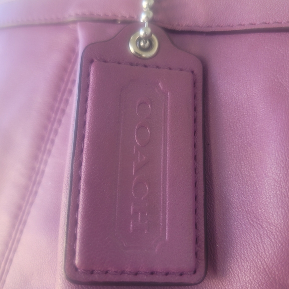 Coach Plum Leather Shoulder Bag - Picture 9 of 15